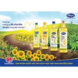 [Combo 3 Chai] Dầu Simply Gạo Lứt 1L