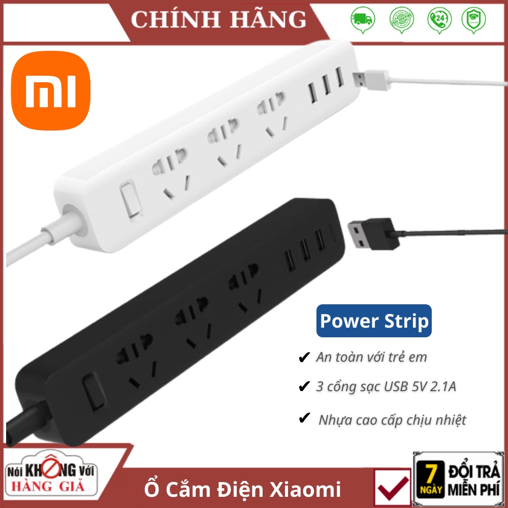 Ổ cắm Xiaomi Power Strip 3 cổng 3 USB CX05 - Ổ cắm điện Xiaomi Mi Power Strip 3 cổng 3 USB