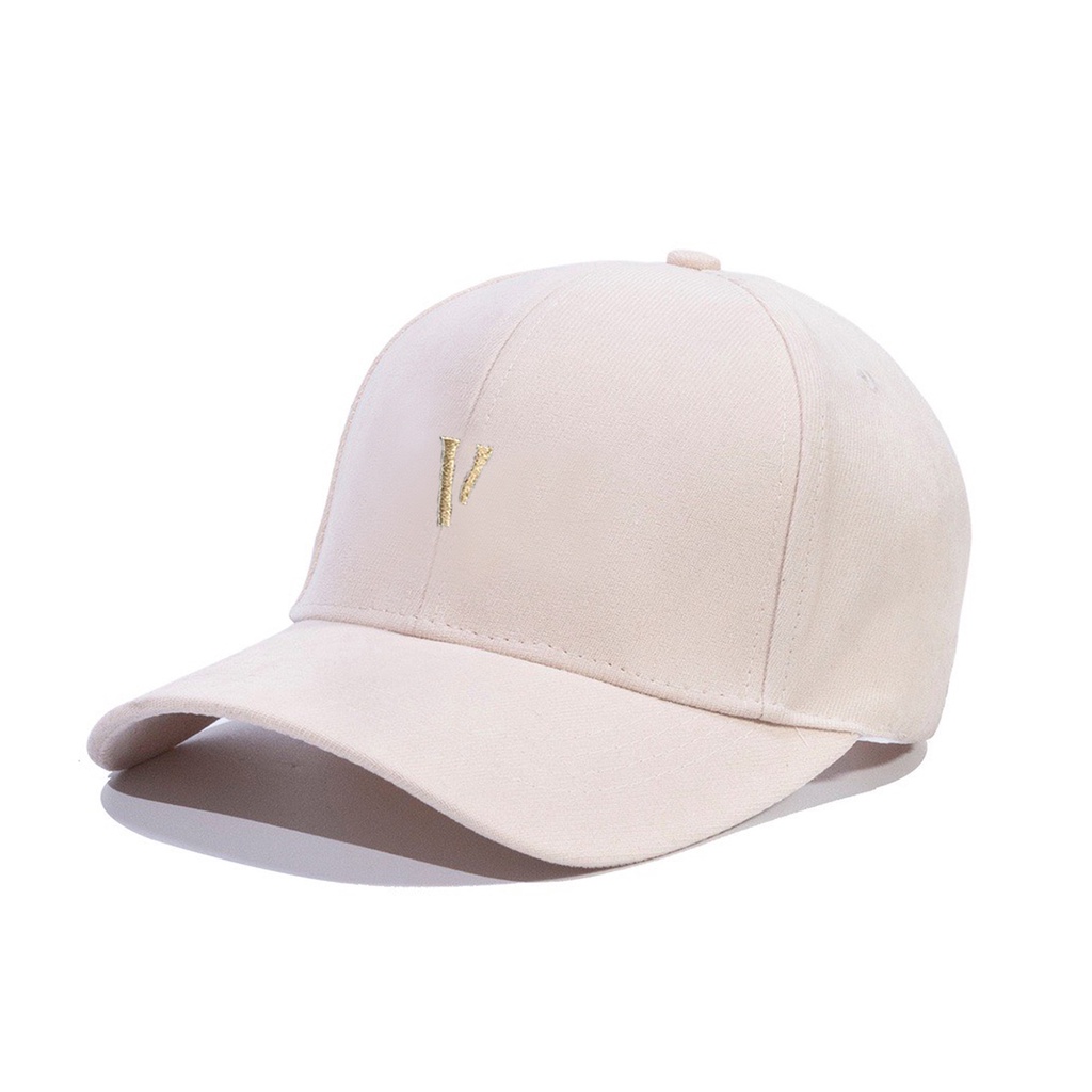 Mũ Lưỡi Trai Nón Kết Nhung Kaki Cao Cấp Thêu Chữ V 413 Phong Cách Ulzzang Form Unisex Nam Nữ - Hazo