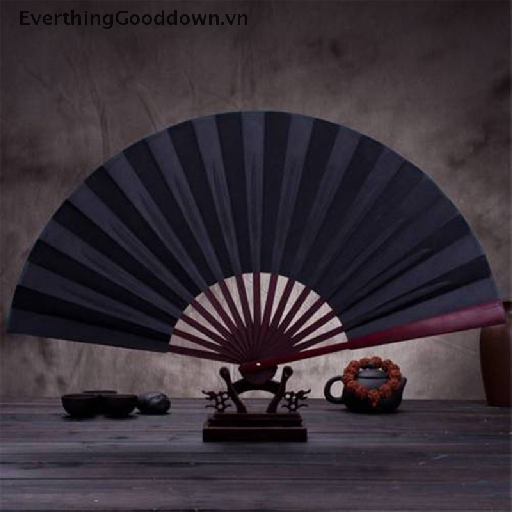 Everthinggood Quạt Xếp Cầm Tay Bằng Vải Lụa Trơn Phong Cách Trung Hoa Trang Trí Tiệc Cưới