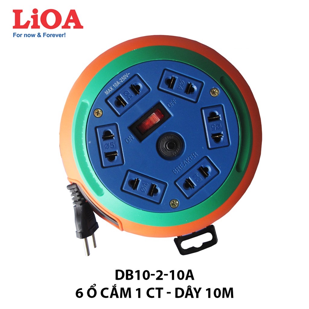Ổ cắm điện LIOA 3 Lỗ, 4 lỗ, 6 lỗ, 10 lỗ có công tắc, dây dài 3m/5m 1000W