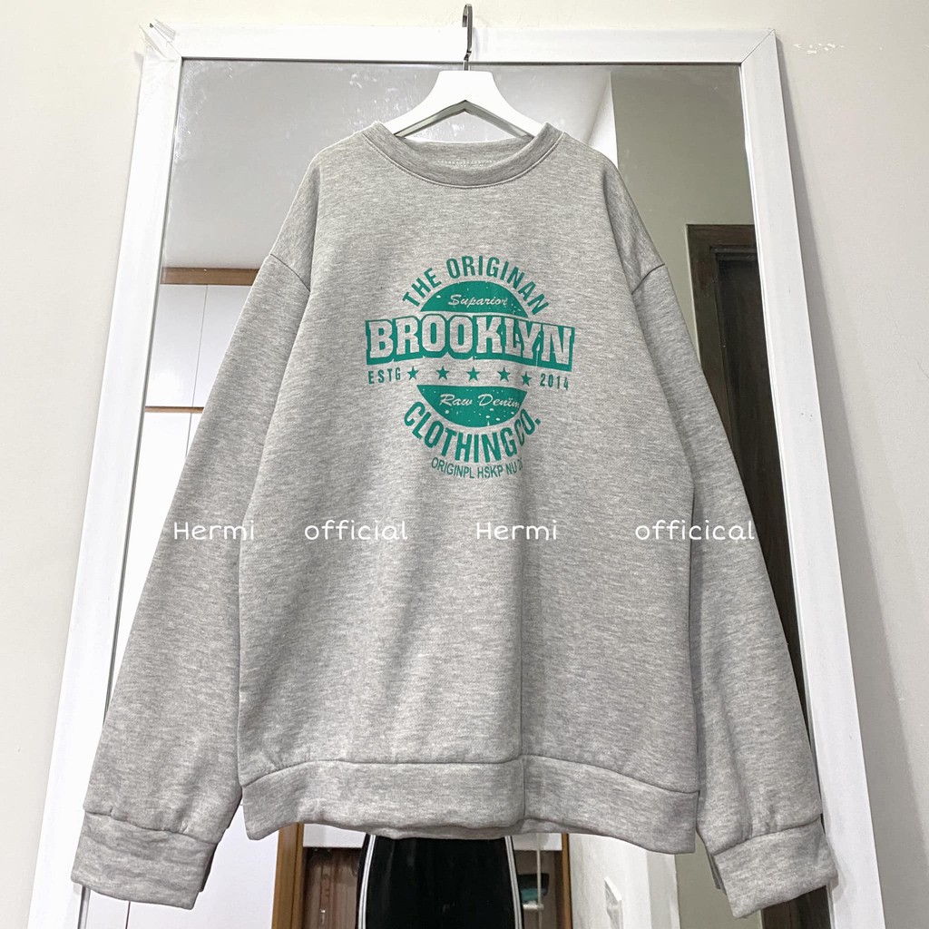  [xả kho] Áo sweater unisex BROOKLYN form rộng chất nỉ mềm | BigBuy360 - bigbuy360.vn