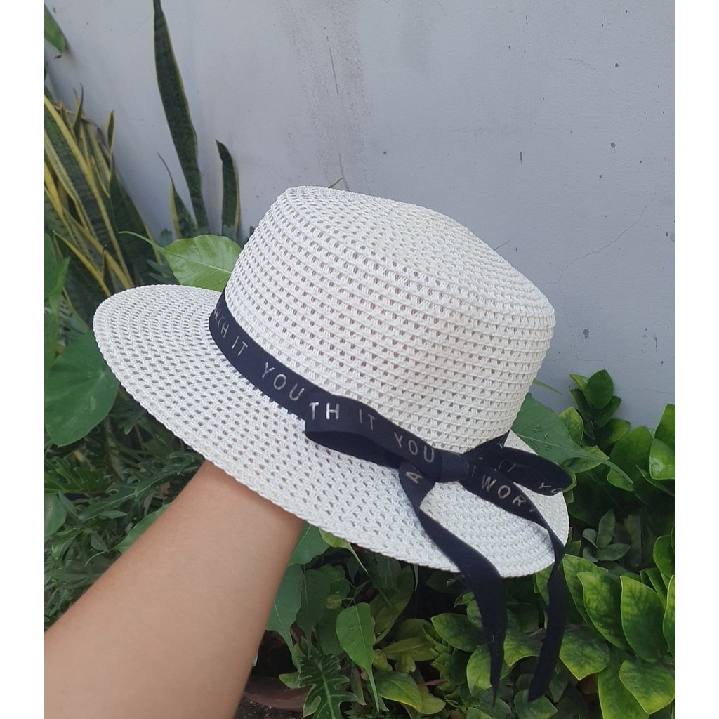 Mũ cói nón bucket chữ M đi biển dã ngoại siêu xinh