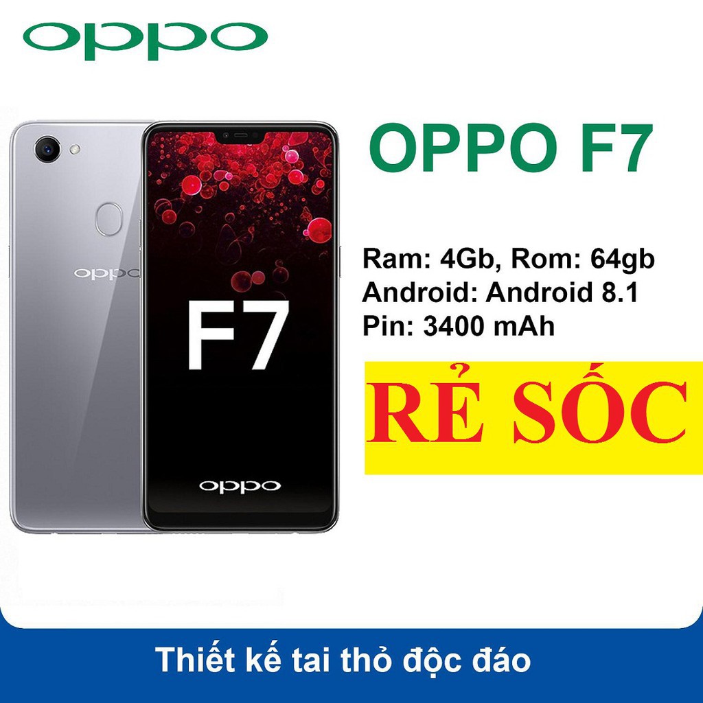điện thoại Oppo F7 2sim ram 4G Bộ nhớ 64G mới Full box, Chơi Game nặng mượt