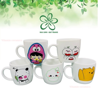 Cốc sứ in hình cute - Ly uống nước Dễ Thương - Dung Tích 300ml - 250ml - Vitaminceramics