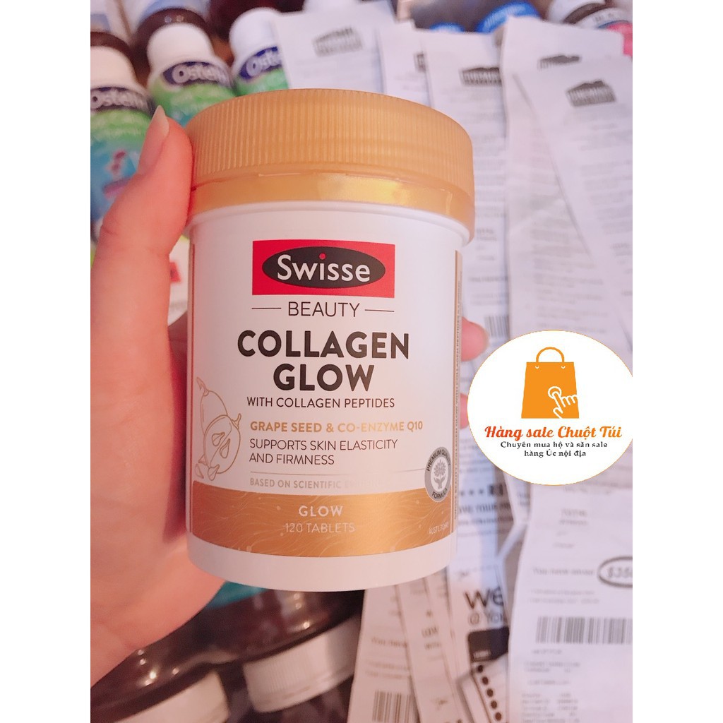 Viên uống Swisse collagen glow 60 viên và 120 viên - Hàng Úc đủ bill