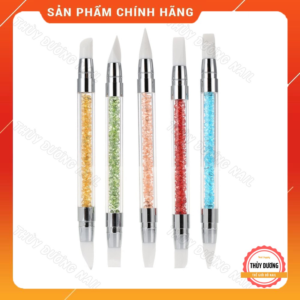 Bút Silicon Cán Đá 2 Đầu Nặn Hoa, Dặm Foil Dặm Sticker Chuyên Dùng Làm Nail