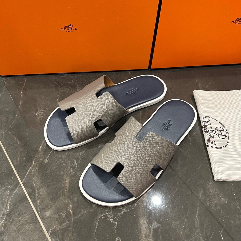 Dép lê quai ngang Hermes đế gỗ da bò các mẫu LA fullbox