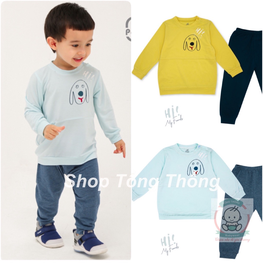 Bộ La Pomme dài tay Bamboo cao cấp mềm mịn thoáng mát thấm hút tốt cún hi cho bé trai bé gái SL238