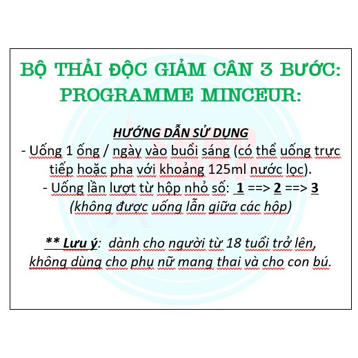 Detox giảm cân Programme Minceur Arkopharma Arkofluide 1 2 3 - Pháp 30 ống - Liệu trình 3 bước an toàn