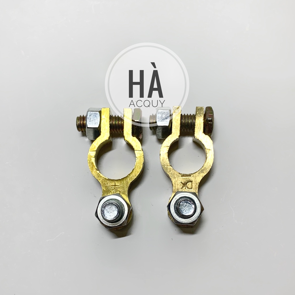 Cọc Bình Đầu Bọp Bằng Đồng Thau Vàng Tròn Lớn Cho Acquy Phi 18mm