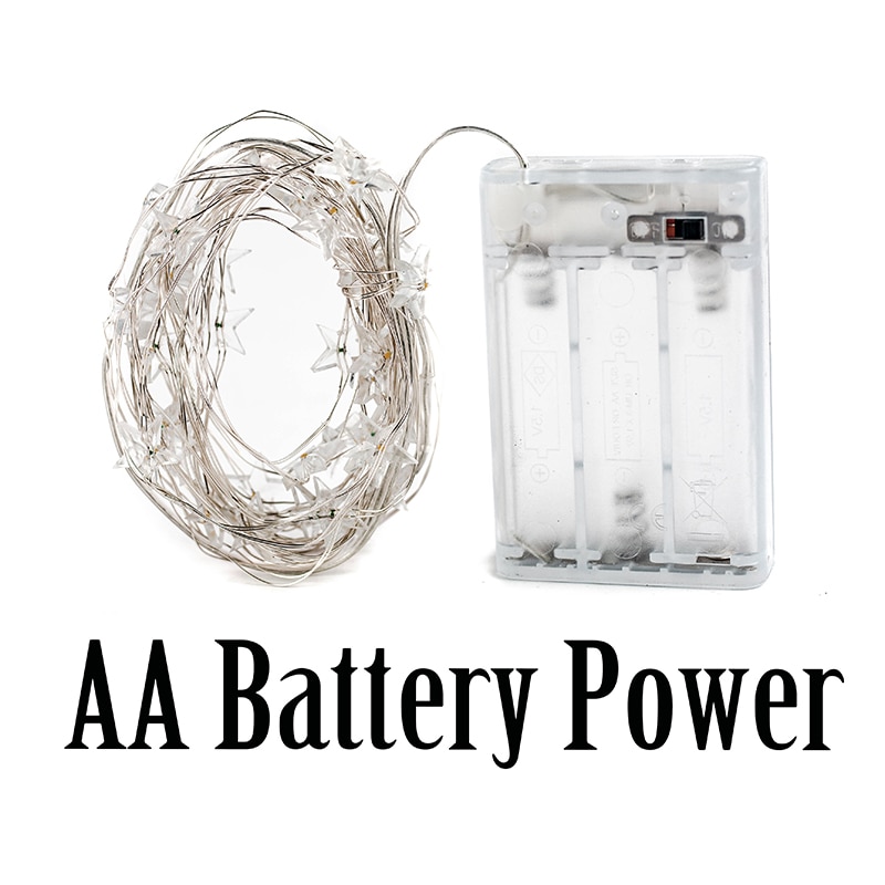 Dây Đèn LED 60 Bóng Hình Ngôi Sao Màu Sắc Bạc Dài 10ft Dùng Trang Trí Tiệc Giáng Sinh