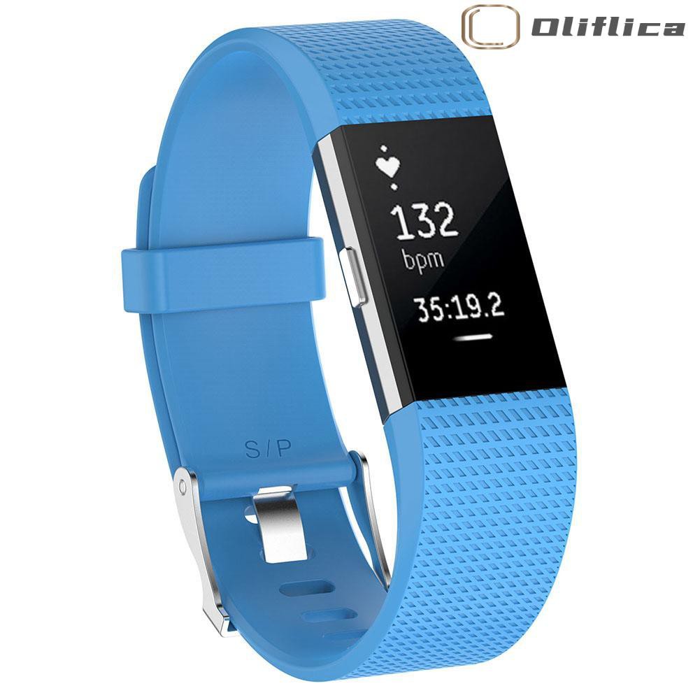(hàng Có Sẵn) 1 Dây Đồng Hồ Thể Thao Silicone Mềm Olifi Cho Fitbit Charge 2