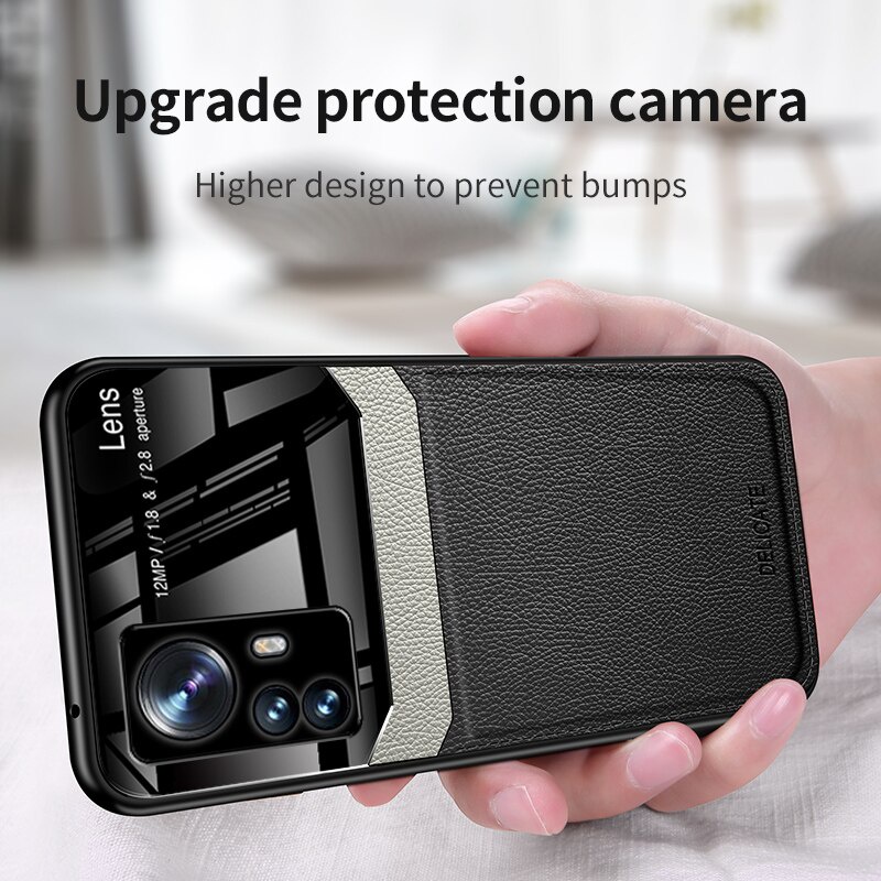 Ốp Điện Thoại Da PU Mặt Gương Chống Sốc Cho Xiaomi 12 6.28inch Xiaomi Mi 12 Pro 12X Xiomi Xaomi 12