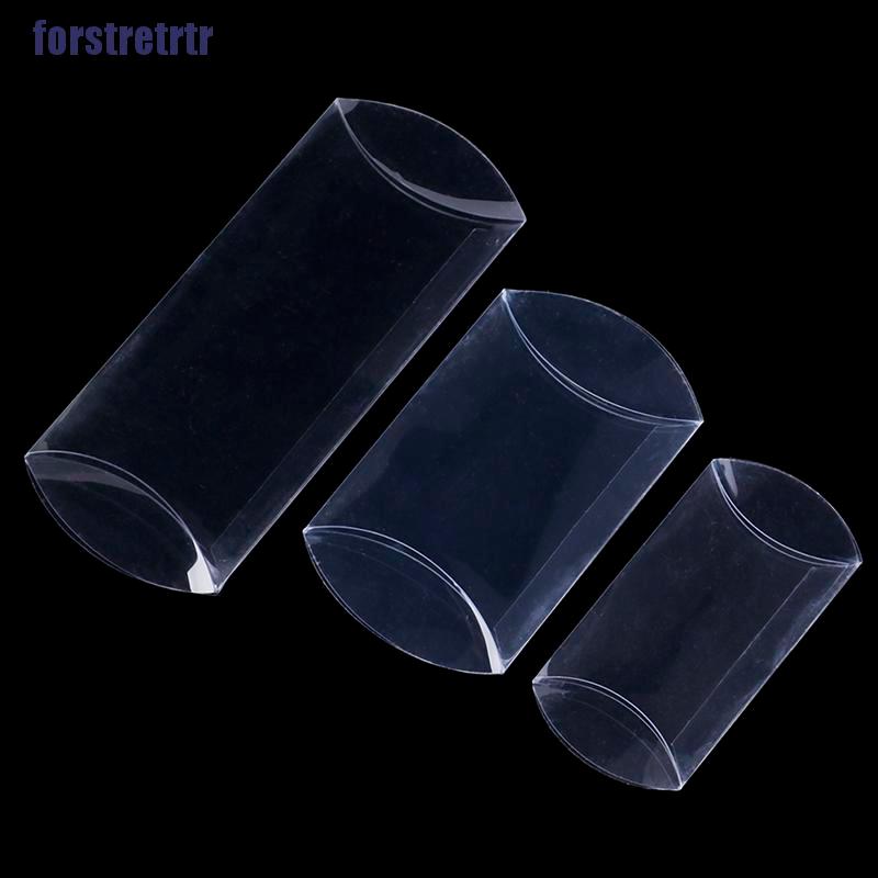 Bộ 50 hộp đựng kẹo hình gối bằng nhựa pvc trong suốt