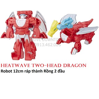 HEATWAVE TWO-HEAD DRAGON ⭐️ Robot 12cm ráp thành Rồng 2 đầu - Transformers Rescue Bot