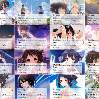 Nhãn vở anime your name 16 nhãn vở