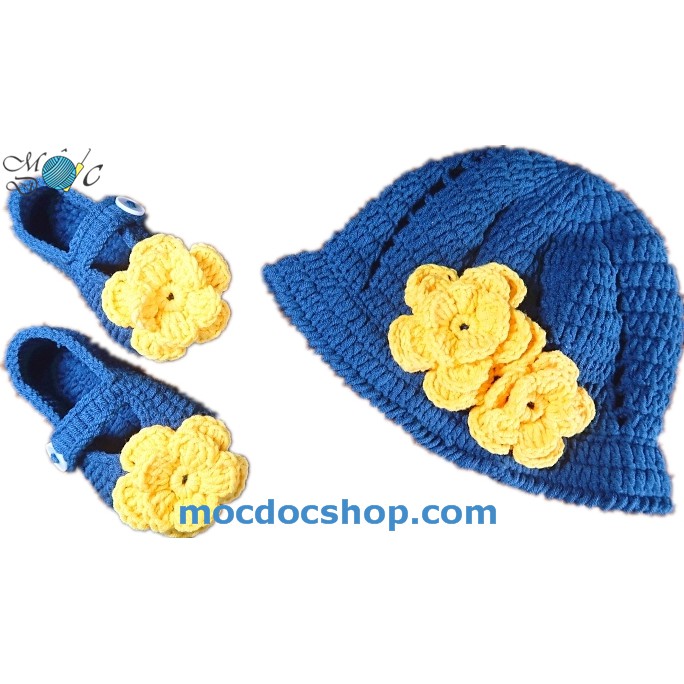 Giày nón len handmade cho bé gái 0-12 tháng