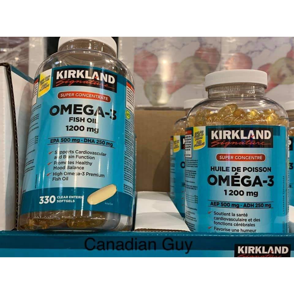 Viên uống dầu cá Kirkland Signature Super Concentrate Omega-3 Fish Oil, 330 viên