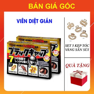 Thuốc Diệt Gián Sinh Học Nhật Bản 12 Viên [COMBO TẶNG KÈM] Sét 5 Kẹp Tóc GIÁ SỈ, Hộp Viên Mồi Bẫy Gián Chính Hãng