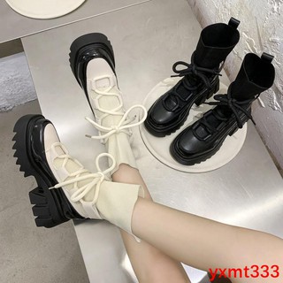 Giày bốt vải cao gót cổ thấp mũi vuông thời trang