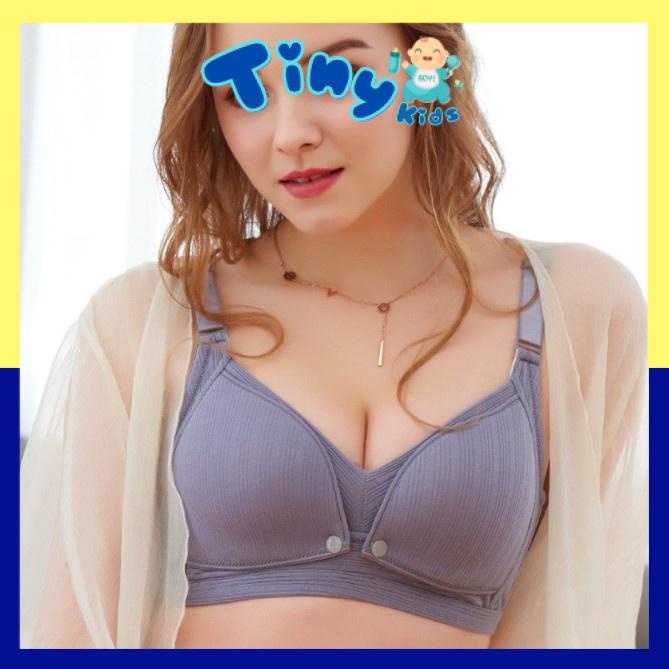 Áo lót bầu cho con bú sau sinh chống chảy xệ có cúc bấm trước, không gọng, đồ lót bầu - AL11 - Tiny Kids