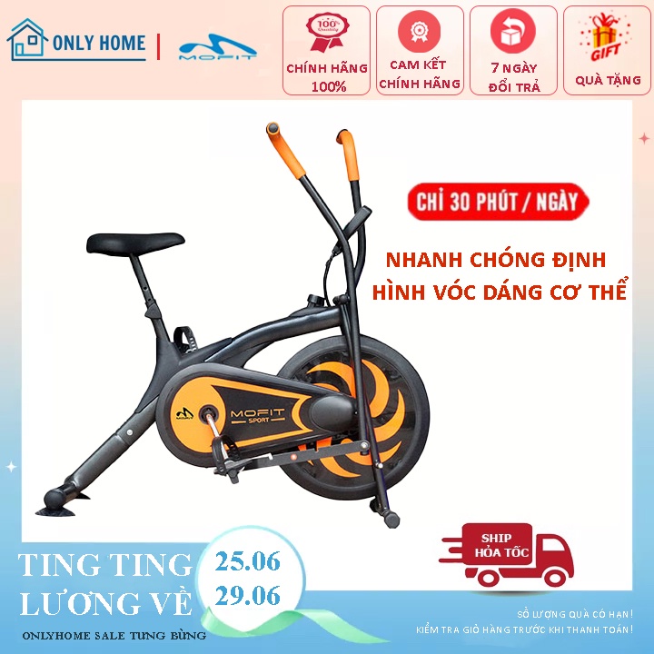 Xe đạp tập thể dục tại nhà MOFIT MO 2060 Xe đạp tập gym tại chỗ đa năng có đồng hồ điện tử - Bảo Hành 12 Tháng
