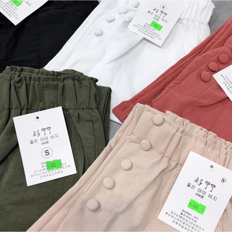 Quần Đũi Dáng baggy 5 cúc bọc ,MỀM MÁT, Cạp chun co giãn, có túi hai bên, chất dày dặn