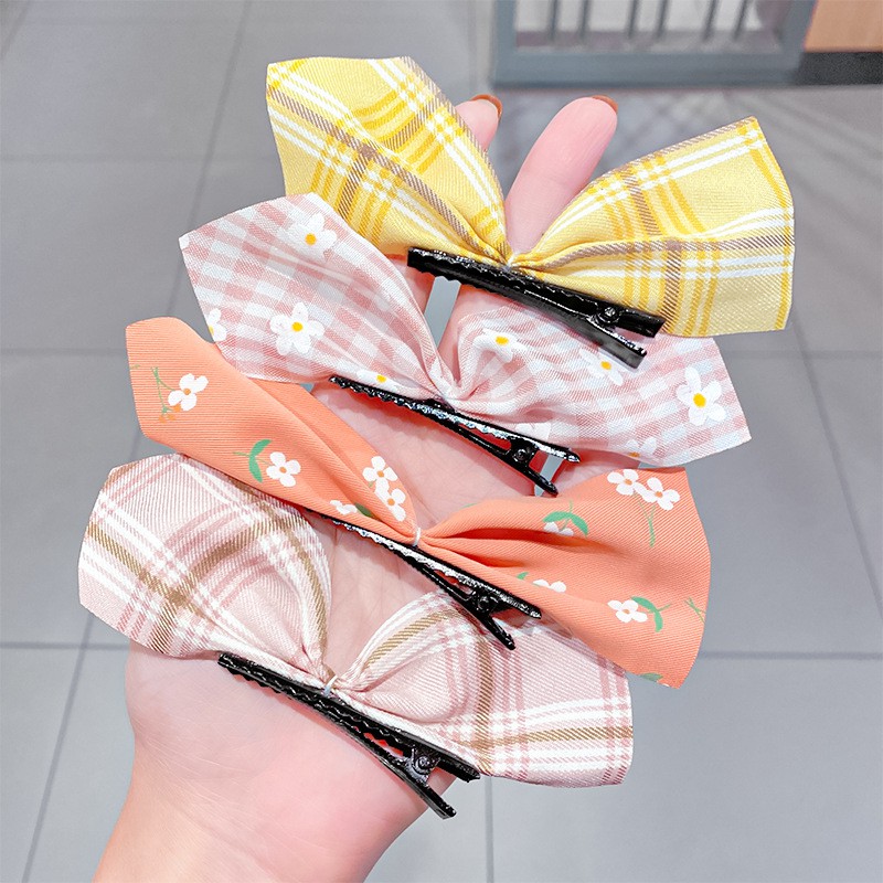 Set 5 kẹp tóc Kiểu Nơ Vải Satin Phong Cách Hàn Quốc Cho Nữ Mã 04