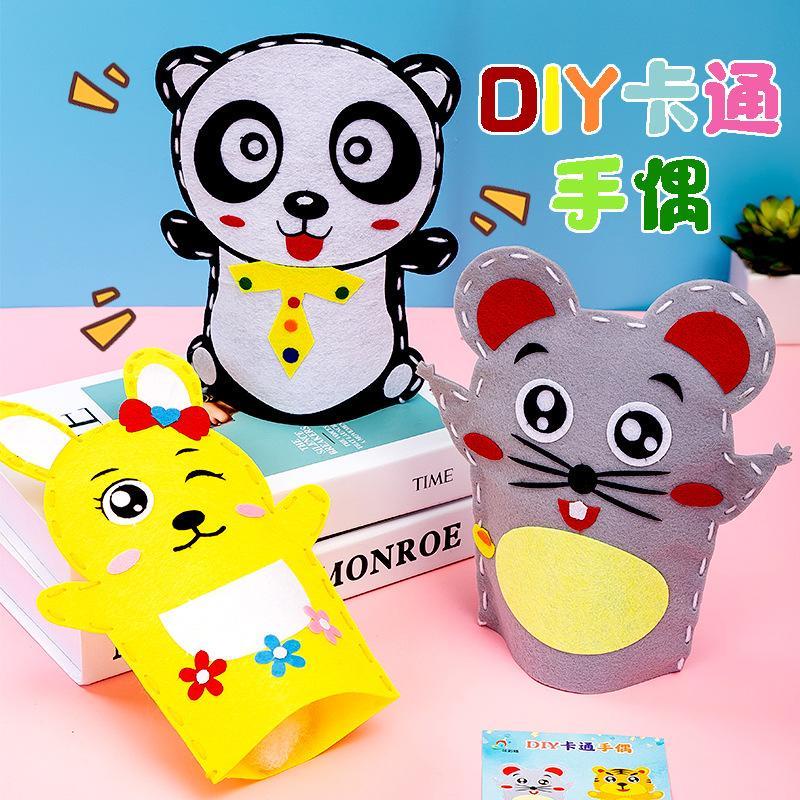 Rối Ngón Tay handmade Bằng Vải Không Dệt Hình Động Vật Cho Bé
