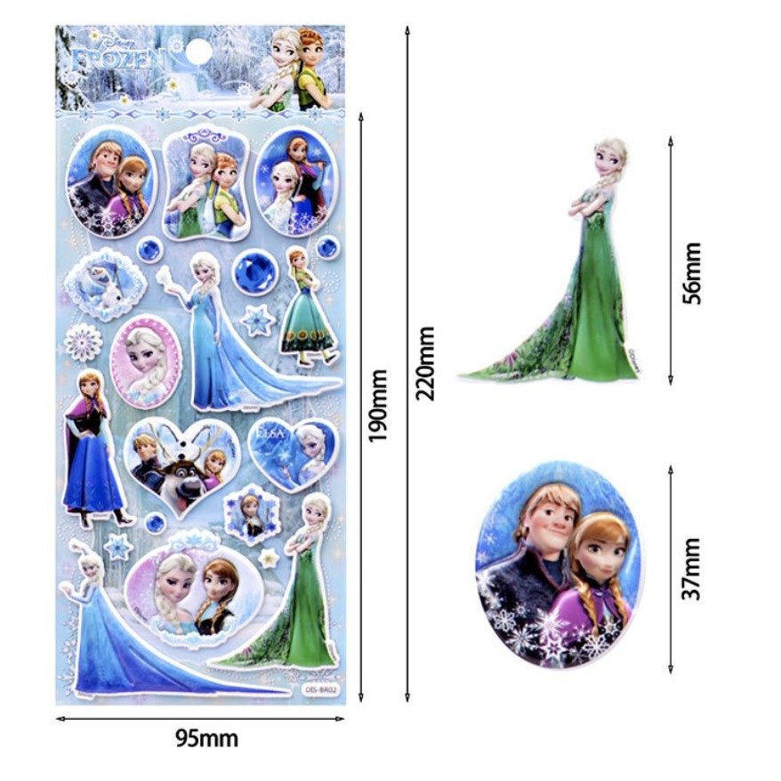 BỘ NHIỀU HÌNH sticker ELSA NỮ HOÀNG BĂNG GIÁ cho bé GÁI hình dán 3D vừa chơi vừa học phát triển trí tuệ