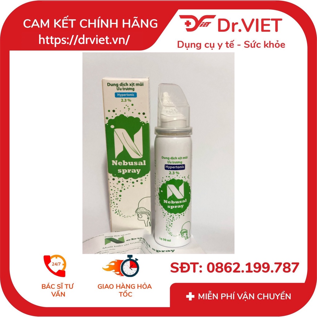 DUNG DỊCH XỊT MŨI ƯU TRƯƠNG – NEBUSAL SPRAY 2,3% - Thích hợp cho người lớn và trẻ em trên 3 tuổi