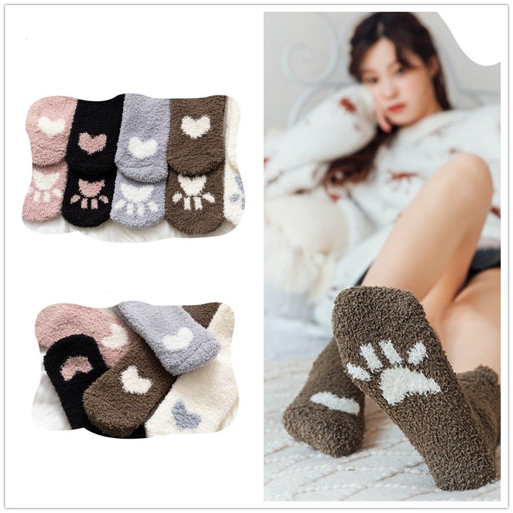 Đôi vớ bông mềm mịn nhiều màu sắc giữ ấm mùa thu đông cho nữ