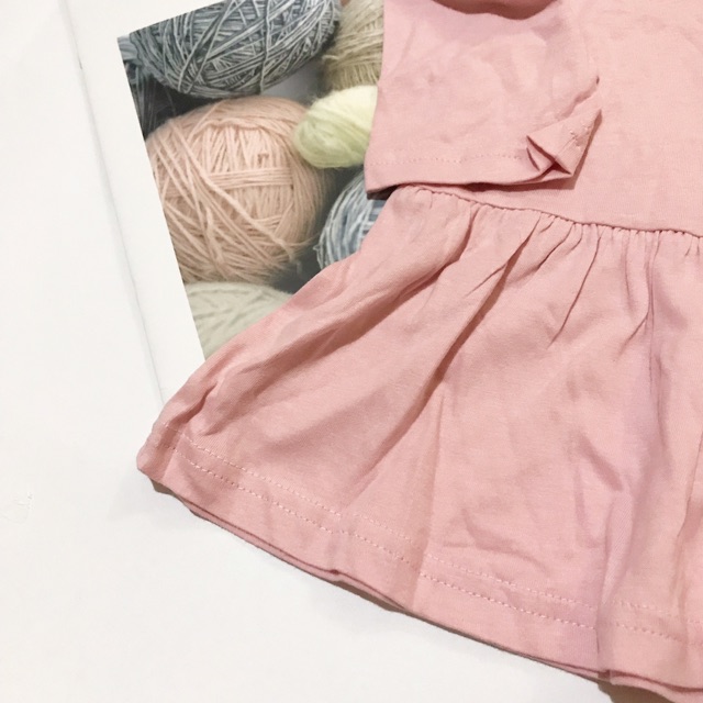 Váy cotton dai tay bé gái hình mèo