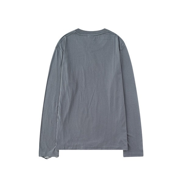 Áo dài tay rách gấu MEANSTORE phông Unisex nam nữ tee oversize form rộng pull Ulzzang Hàn Quốc vải mềm - Xám chì