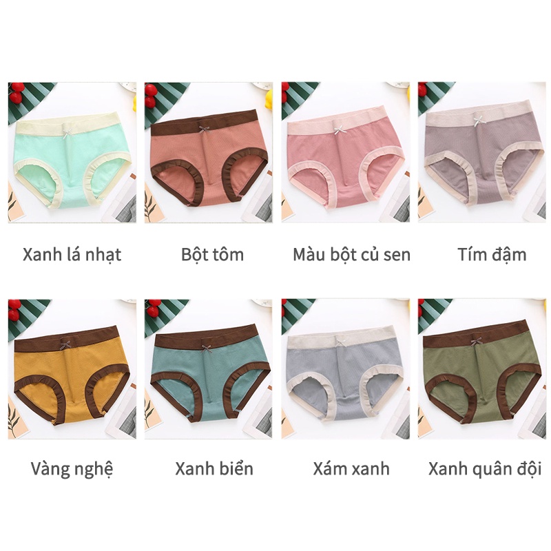 Quần lót nữ cotton nâng hông giữ eo phong cách Nhật Bản thoáng khí HEYPANG Quần tam giác nữ thun nơ dễ thương VN004