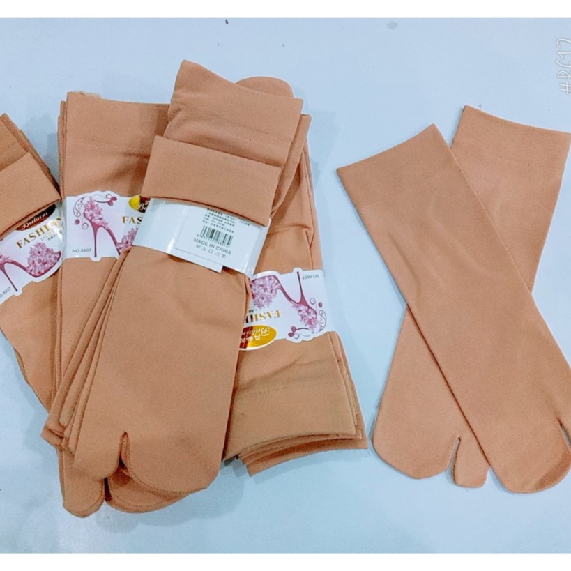 Set 5 Đôi Tất Nữ xỏ ngón chống nắng, Tất Cổ Cao Da Chân Vải cotton dày dặn, mềm mịn cực êm chân
