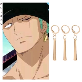 Set 3 Khuyên Tai Dạng Móc Hình One Piece Roronoa Zoro