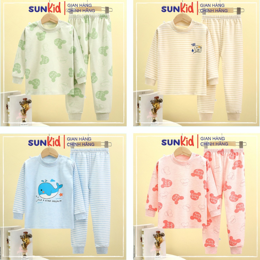 Bộ quần áo dài tay trẻ em dành cho bé trai và bé gái từ 0 đến 3 tuổi thun chất nỉ bông ấm áp SK44