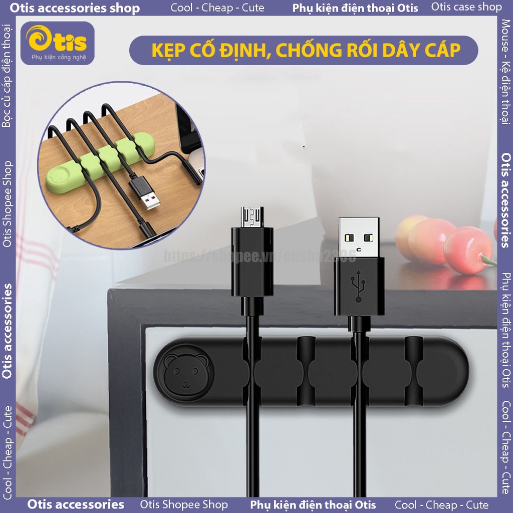 Kẹp Cố Định Dây Cáp Sạc, Tai Nghe Bằng Silicon, Phụ Kiện Giữ Dây Sạc Đa Năng Tiện Dụng Cho Bàn Học, Bàn Làm Việc