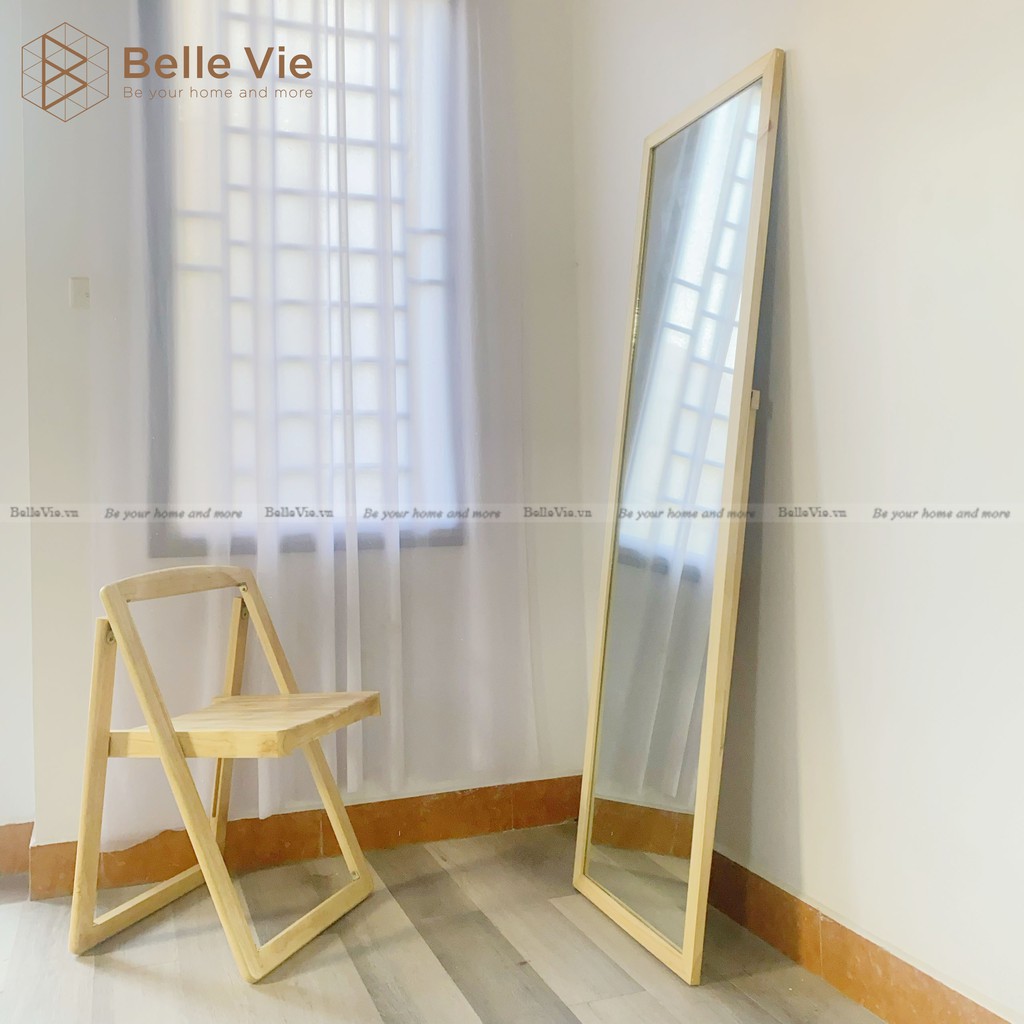 Gương Đứng Soi Toàn Thân Viền Khung Gỗ BellVie 50Cm x 170Cm Mirror Natural