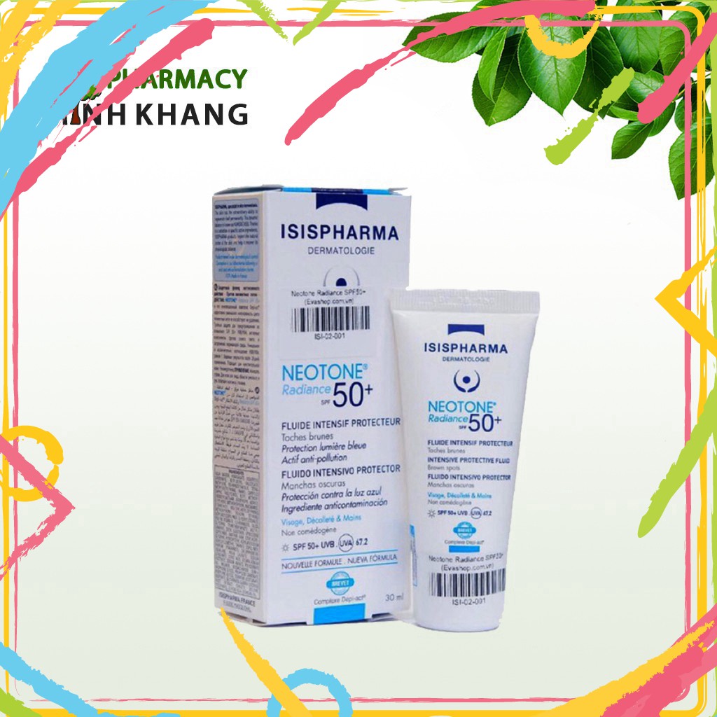 [HÀNG CHÍNH HÃNG] KEM CHỐNG NẮNG, NÁM TRẮNG DA ISIS PHARMA NEOTONE RADIANCE SPF50 30ml [HÀNG TỐT]