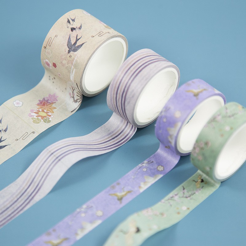 TAPE01 Hộp 6 cuộn washi tape băng dính washi nhiều màu