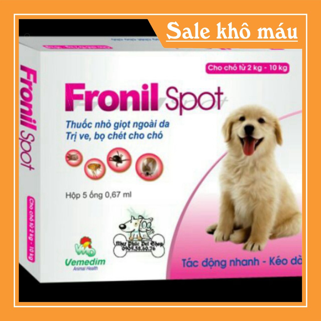 [FLASH SALE]  Nhỏ gáy fronil trị ve rận cho chó mèo hộp 5 ống