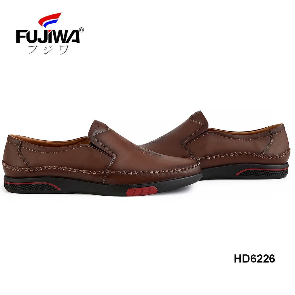 Giày Lười Nam Da Bò FUJIWA - HD6226. Da Bò Thật Cao Cấp, Đế Cao Su. Form Giày Chuẩn Size. Size:  38, 39, 40, 41, 42, 43