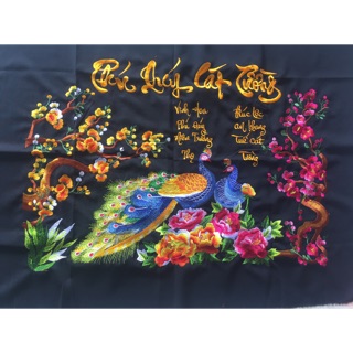 Tranh thêu vi tính phú quý cát tường