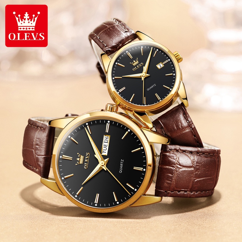 Đồng hồ cặp cao cấp OLEVS Quai Da