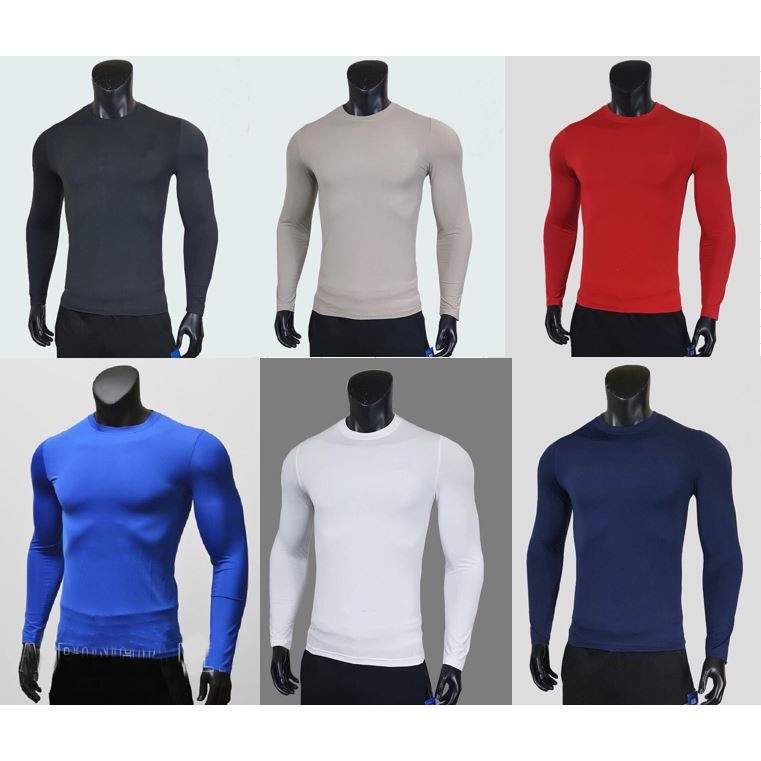 Áo giữ nhiệt LITAIA Áo thun tay dài nam thể thao dáng body nhiều màu