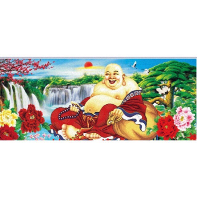 Tranh đính đá Phật Di Lạc KT:183x77cm chưa đính