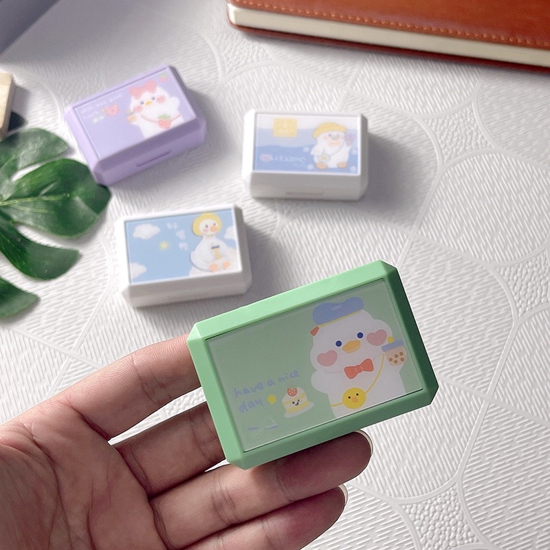 Khay Gương Mini Vịt Nhiều Mẫu - Case Đựng Lens